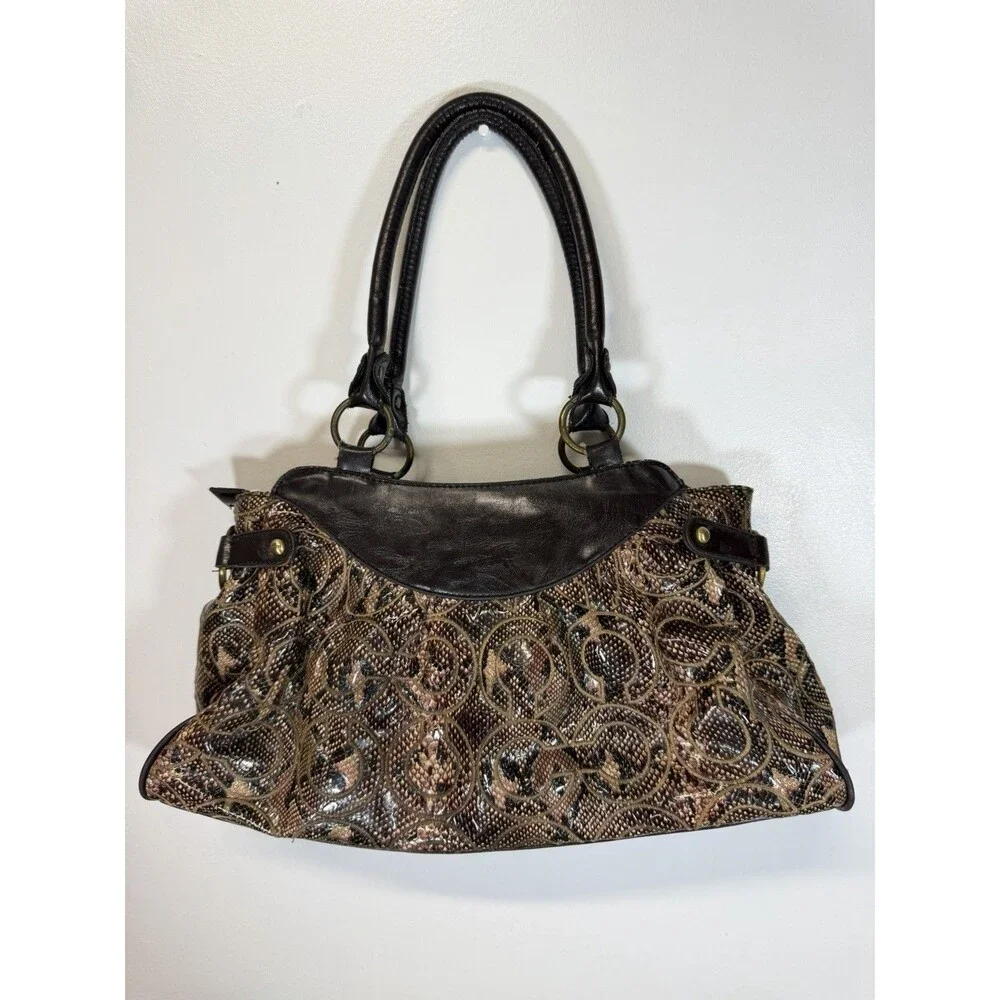 VTG COACH  Y2K MADISON  SNAKESKIN PRINT SATCHEL BAG PURSE 8040 MULTI  NO STRAP